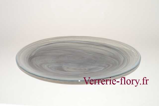 assiette noire en albtre