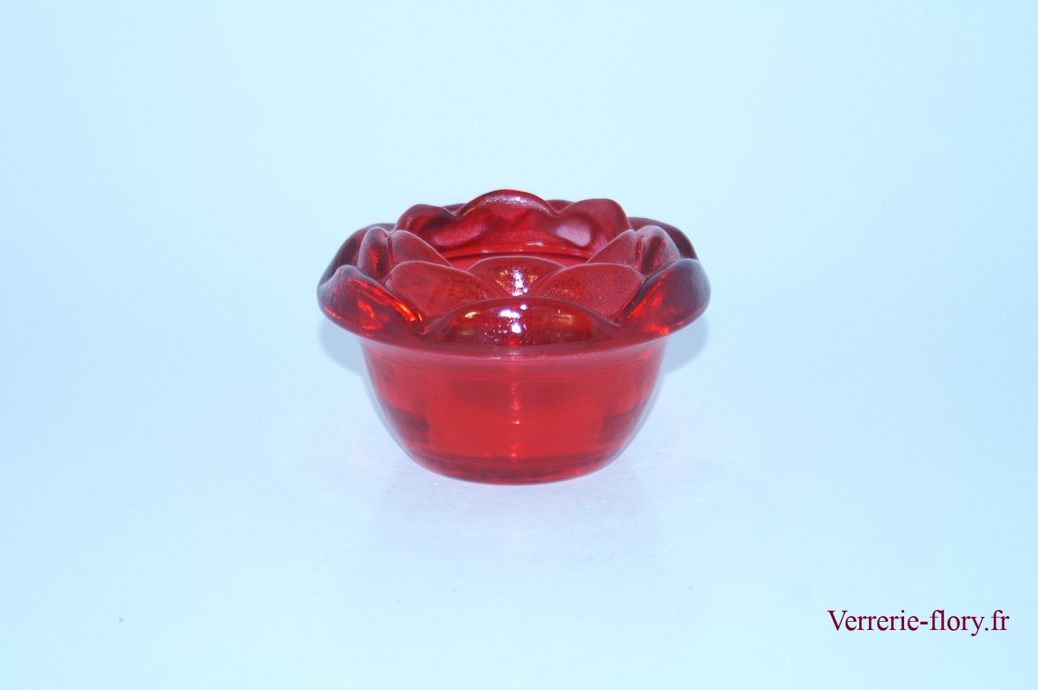 bougeoir fleur rouge 1