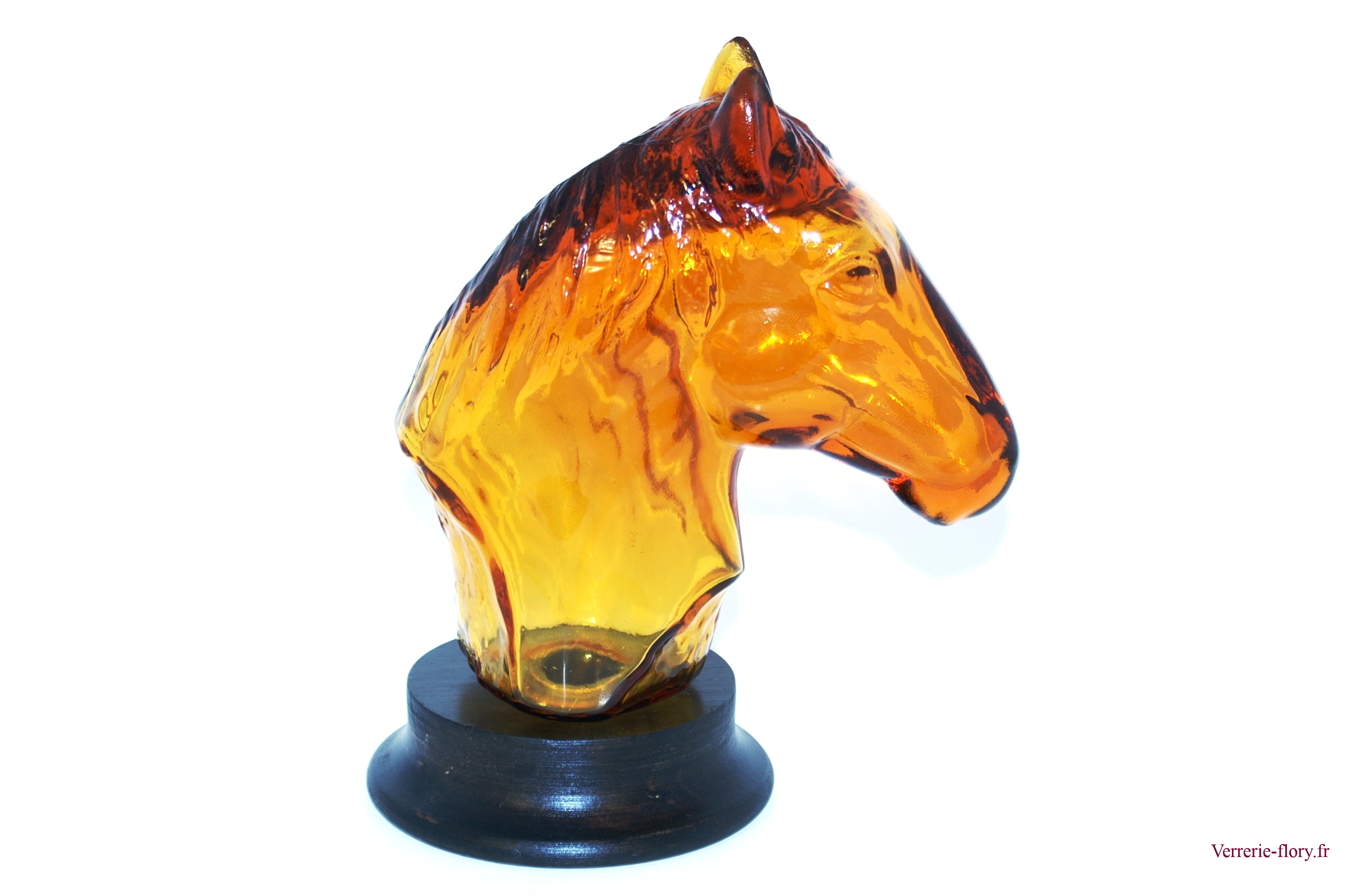 bouteille tte de cheval et support bois