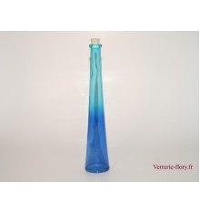 bouteille verre ovale dgrad bleu