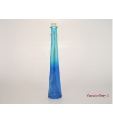 bouteille verre ovale dgrad bleu