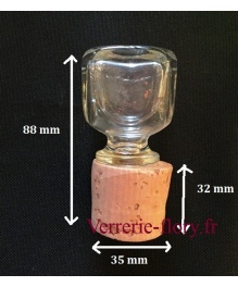 bouchon de verre avec tte carre